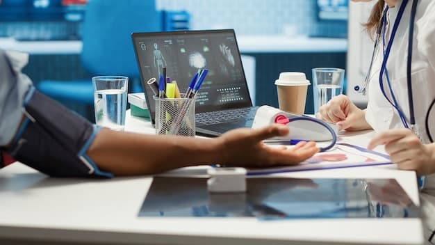 Clinical Study Optimization - Female Medic Measuring Blood Pressure